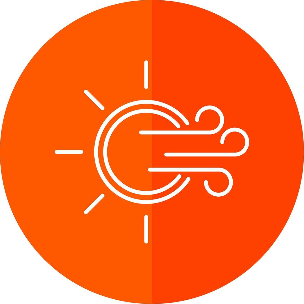 Windy Line Red Circle Icon vector