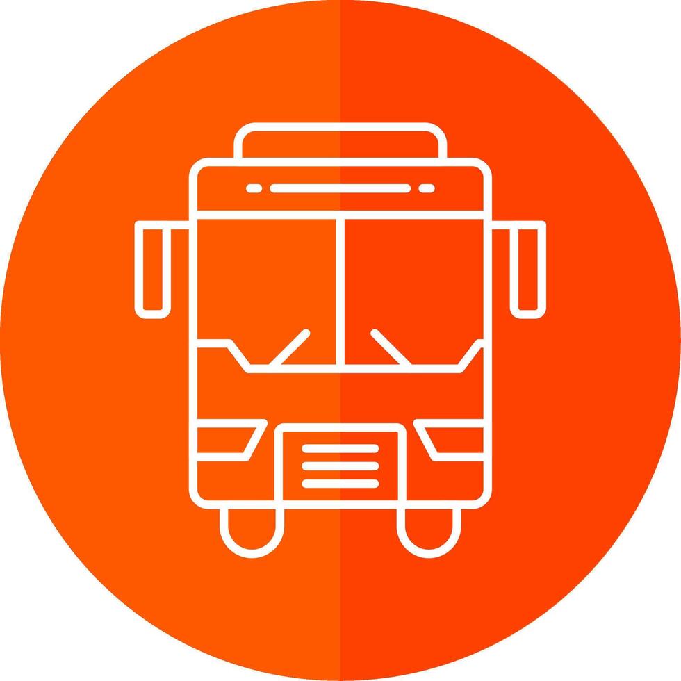 Bus Line Red Circle Icon vector