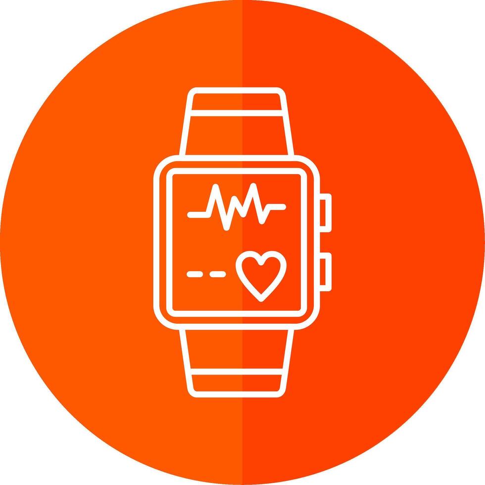 Smart Watch Line Red Circle Icon vector