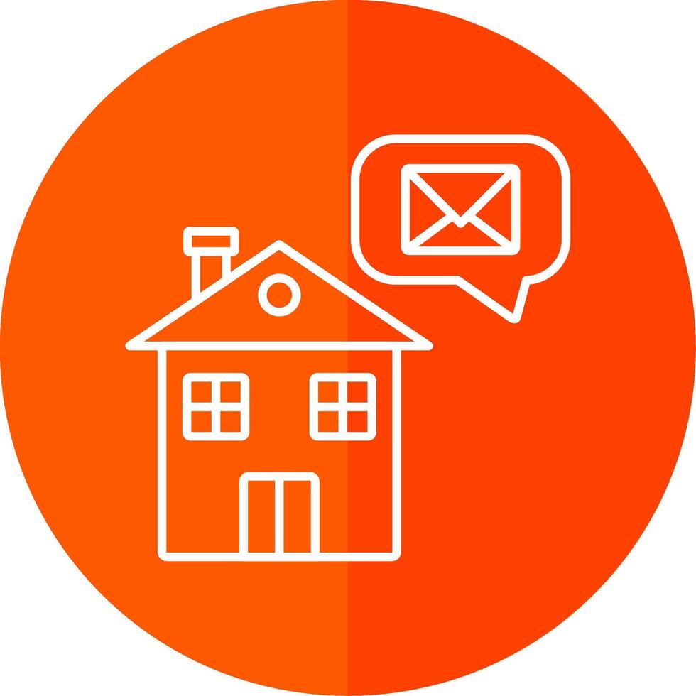 Home Message Line Red Circle Icon vector