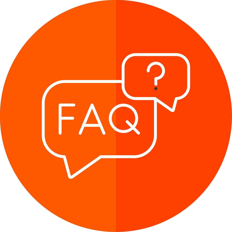 Faq Line Red Circle Icon vector