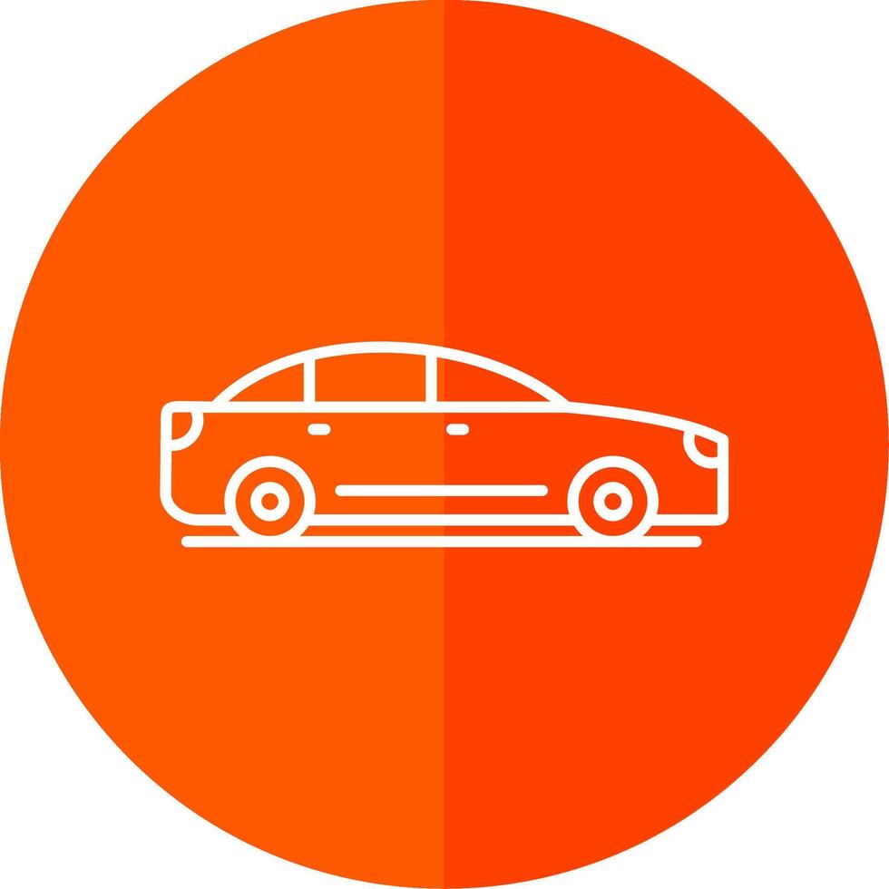 Sedan Line Red Circle Icon vector