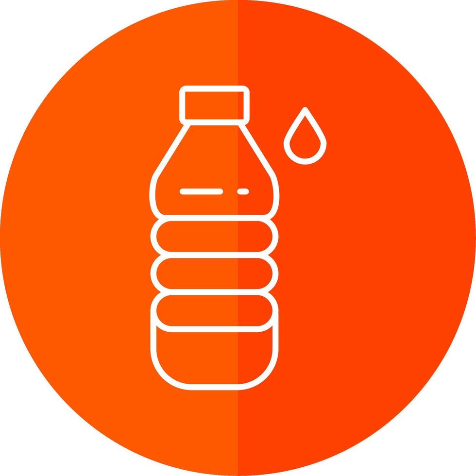 Water Bottle Line Red Circle Icon vector