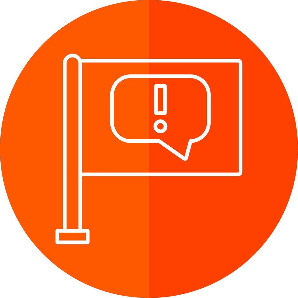 Flagged Line Red Circle Icon vector