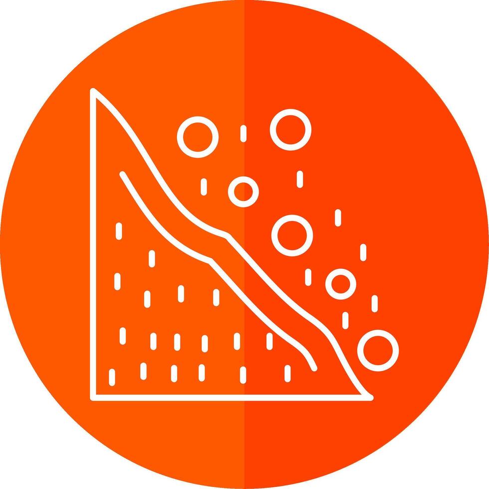 Snowslide Line Red Circle Icon vector