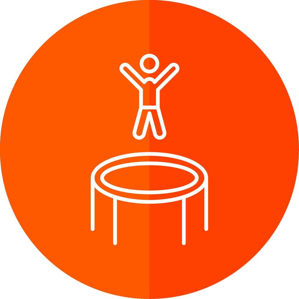 Trampoline Line Red Circle Icon vector