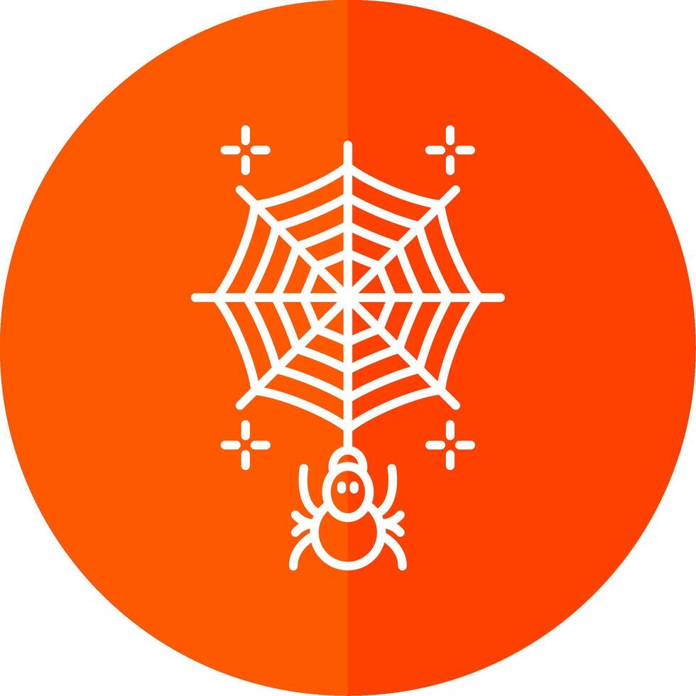 Spiderweb Line Red Circle Icon vector