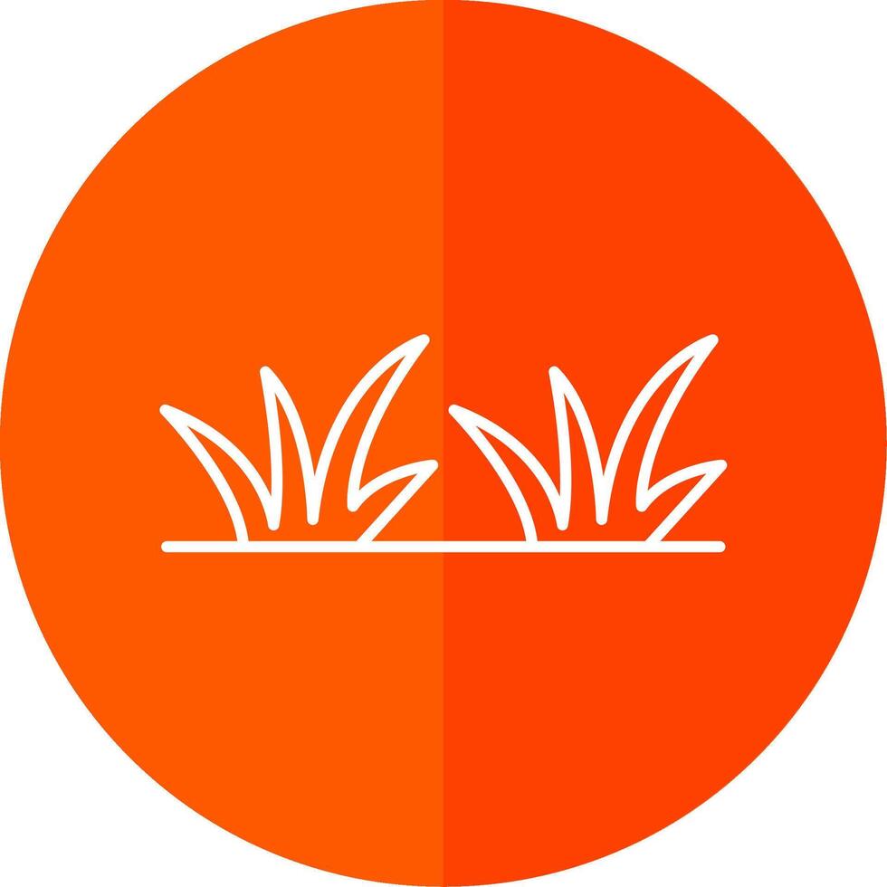 Grass Line Red Circle Icon vector