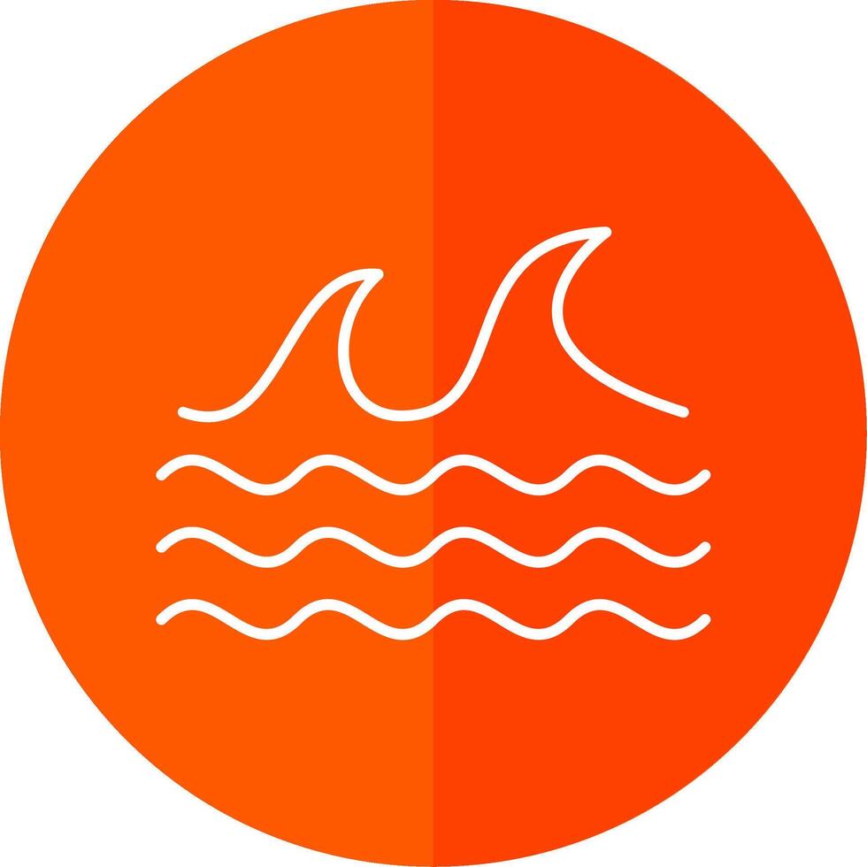 Sea Line Red Circle Icon vector