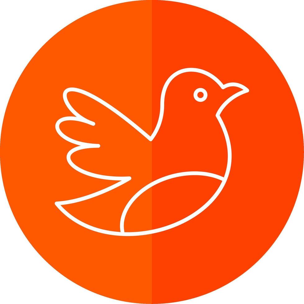 Bird Line Red Circle Icon vector