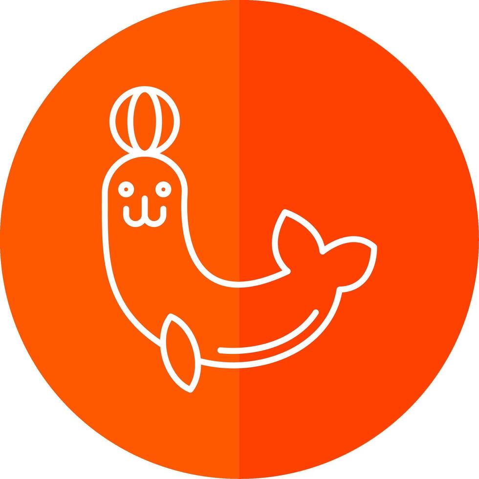 Seal Line Red Circle Icon vector