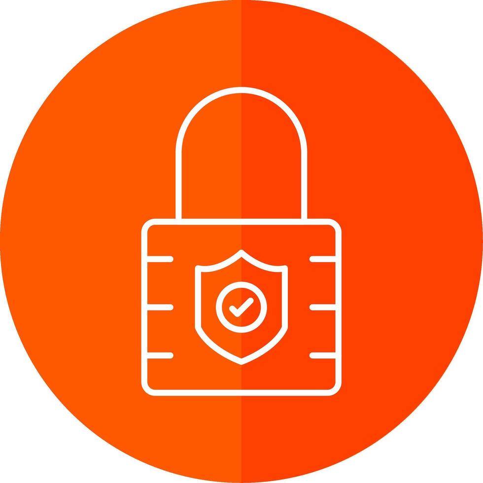 Padlock Line Red Circle Icon vector