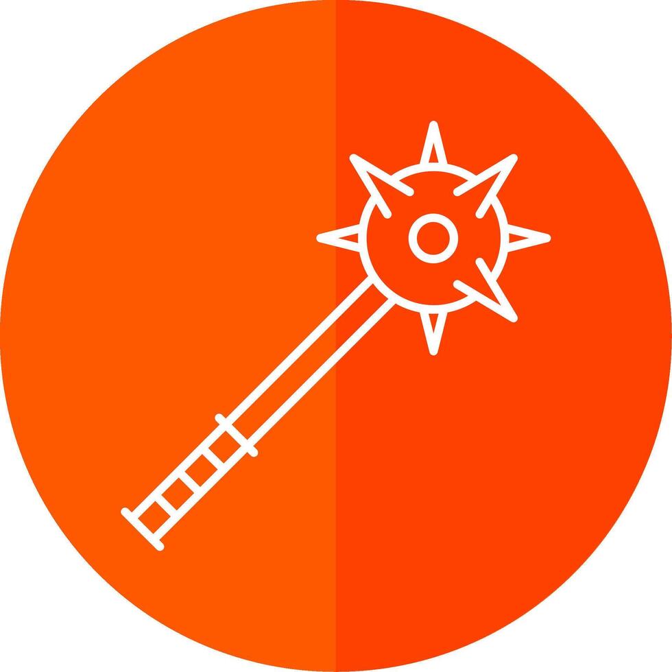 Mace Line Red Circle Icon vector