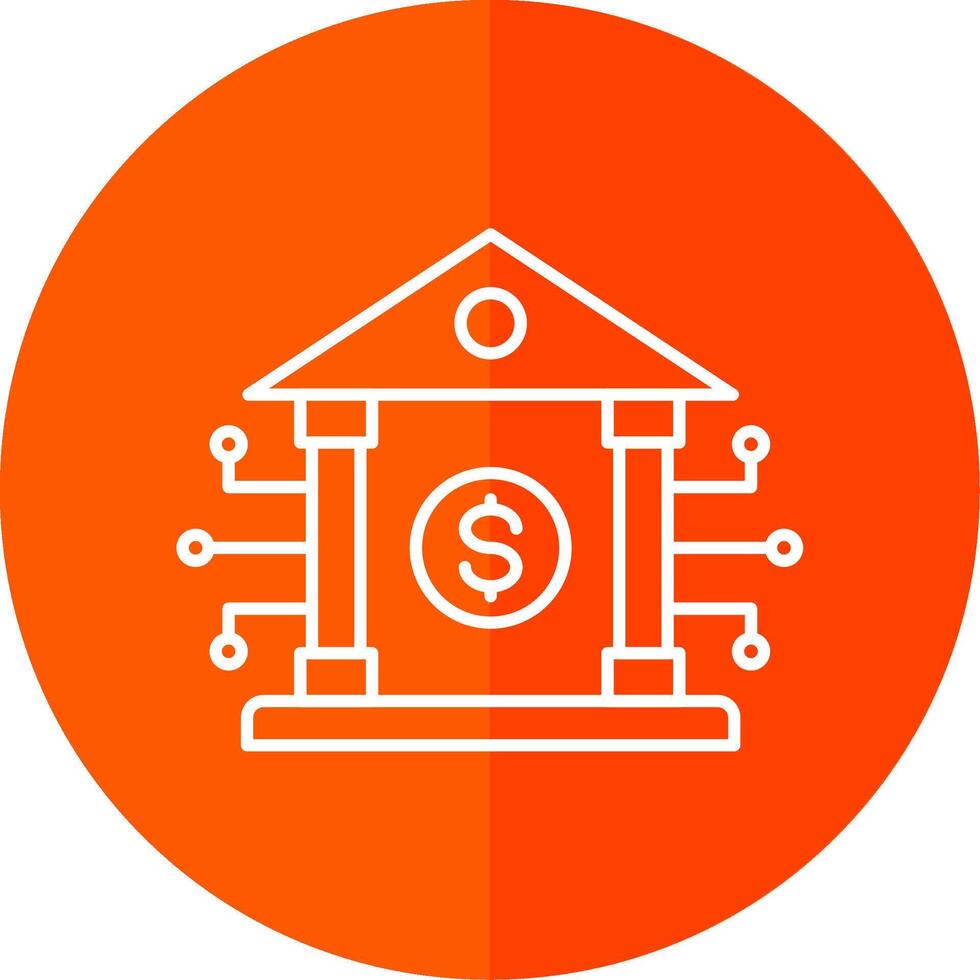 Banking System Line Red Circle Icon vector