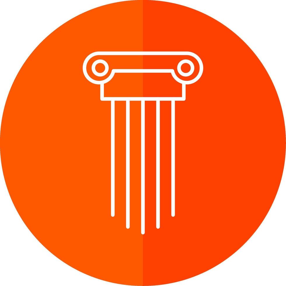 Greek Pillars Line Red Circle Icon vector