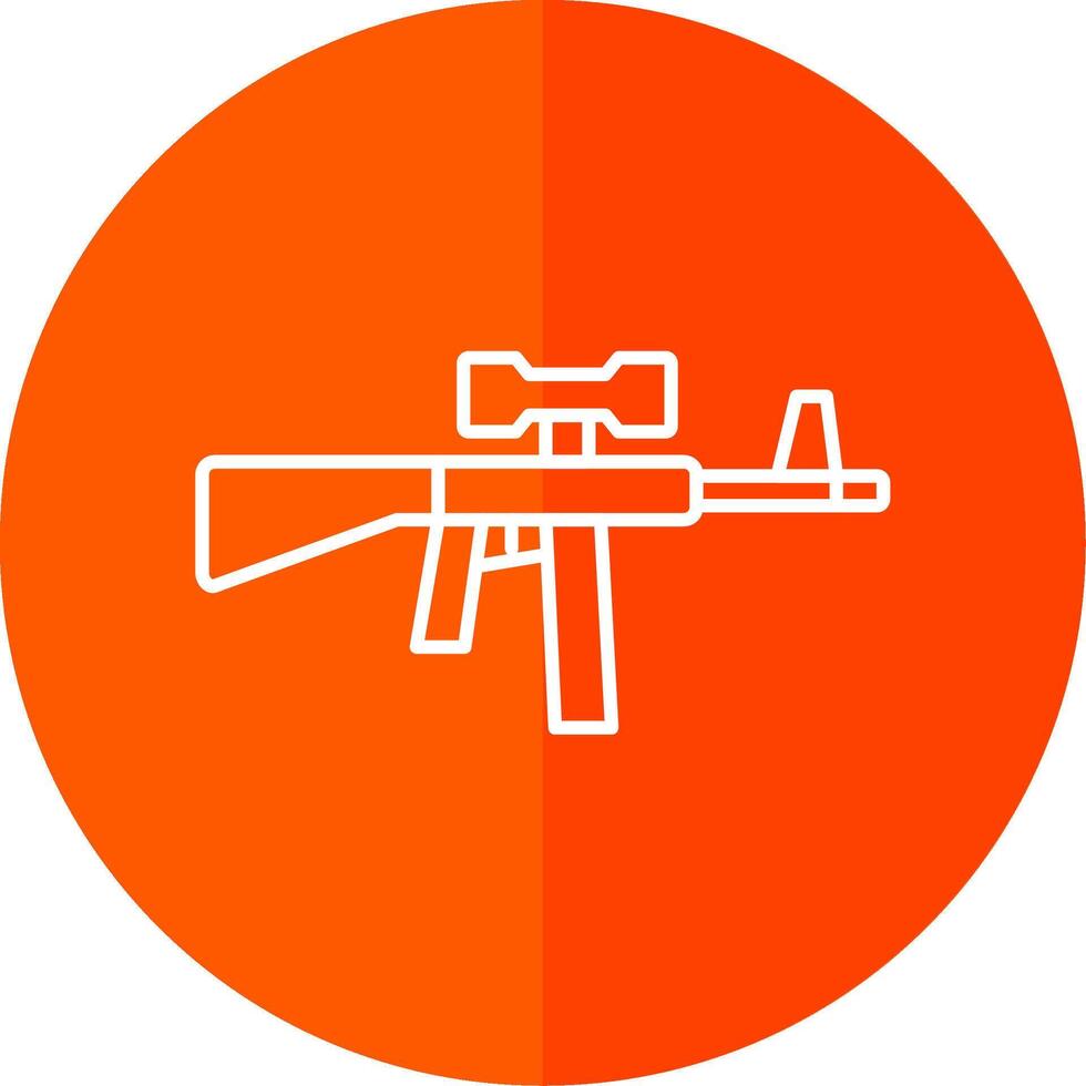 Assault Rifle Line Red Circle Icon vector