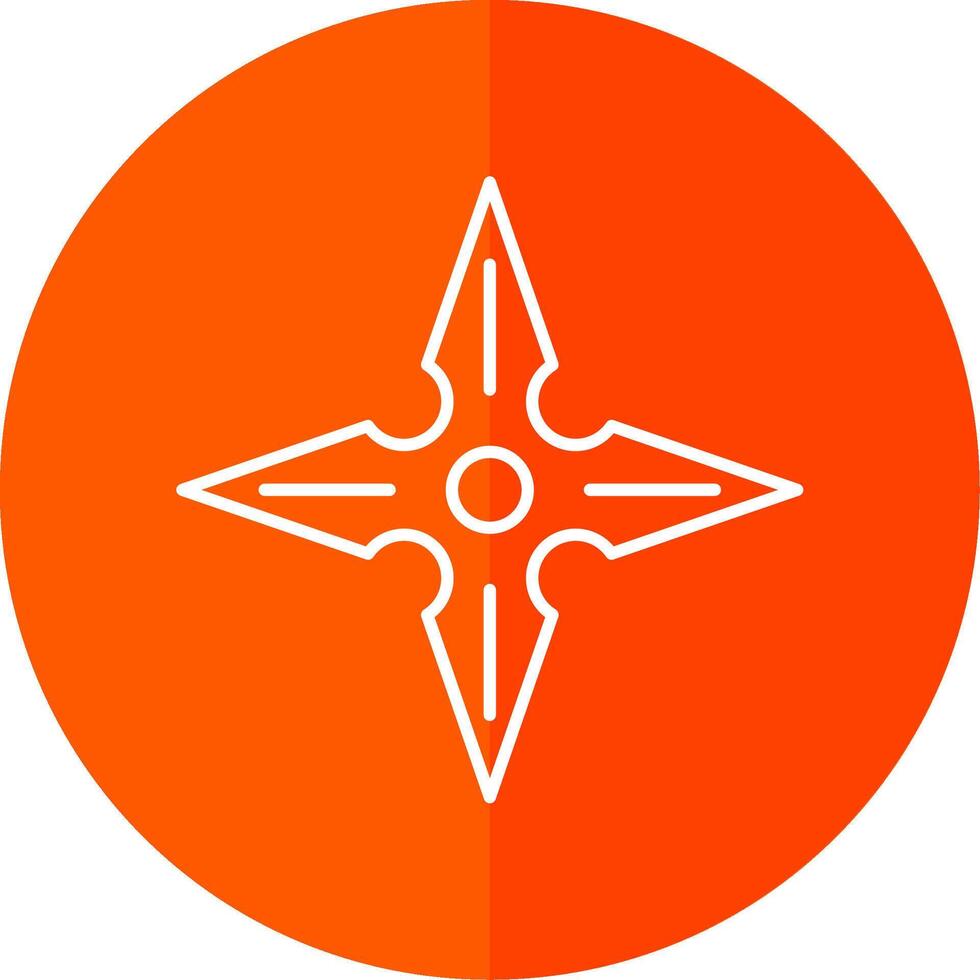 Shuriken Line Red Circle Icon vector