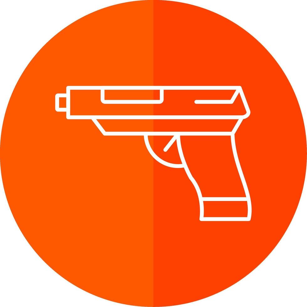 Revolver Line Red Circle Icon vector