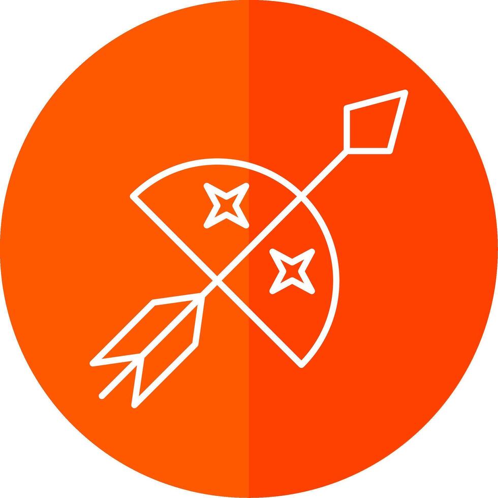Bow And Arrow Line Red Circle Icon vector