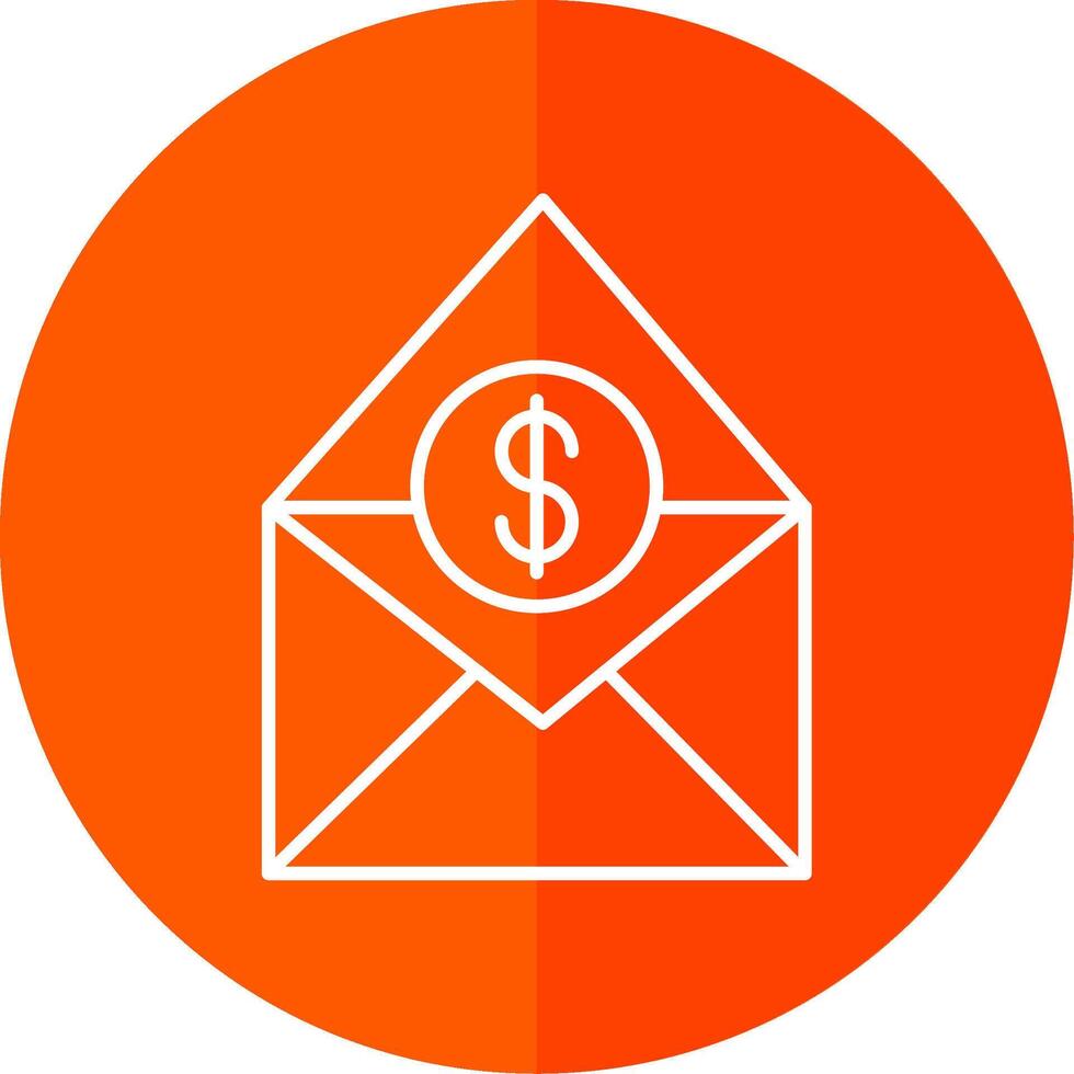 salario correo línea rojo circulo icono vector