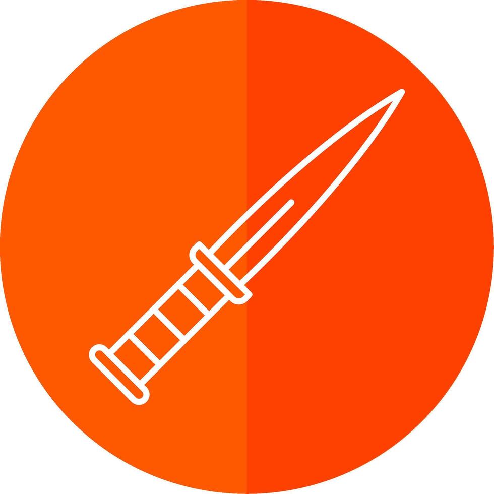 Dagger Line Red Circle Icon vector