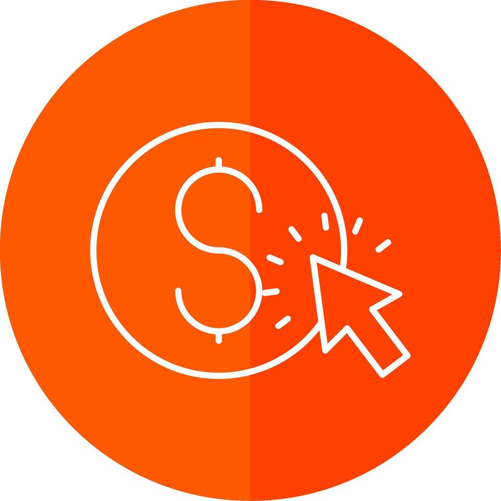 Pay Per Click Line Red Circle Icon vector