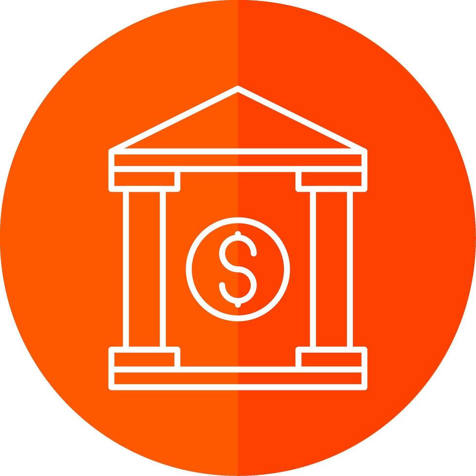 banco línea rojo circulo icono vector