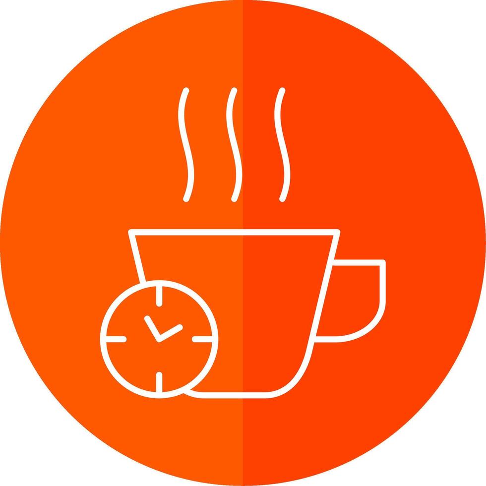 Break Time Line Red Circle Icon vector