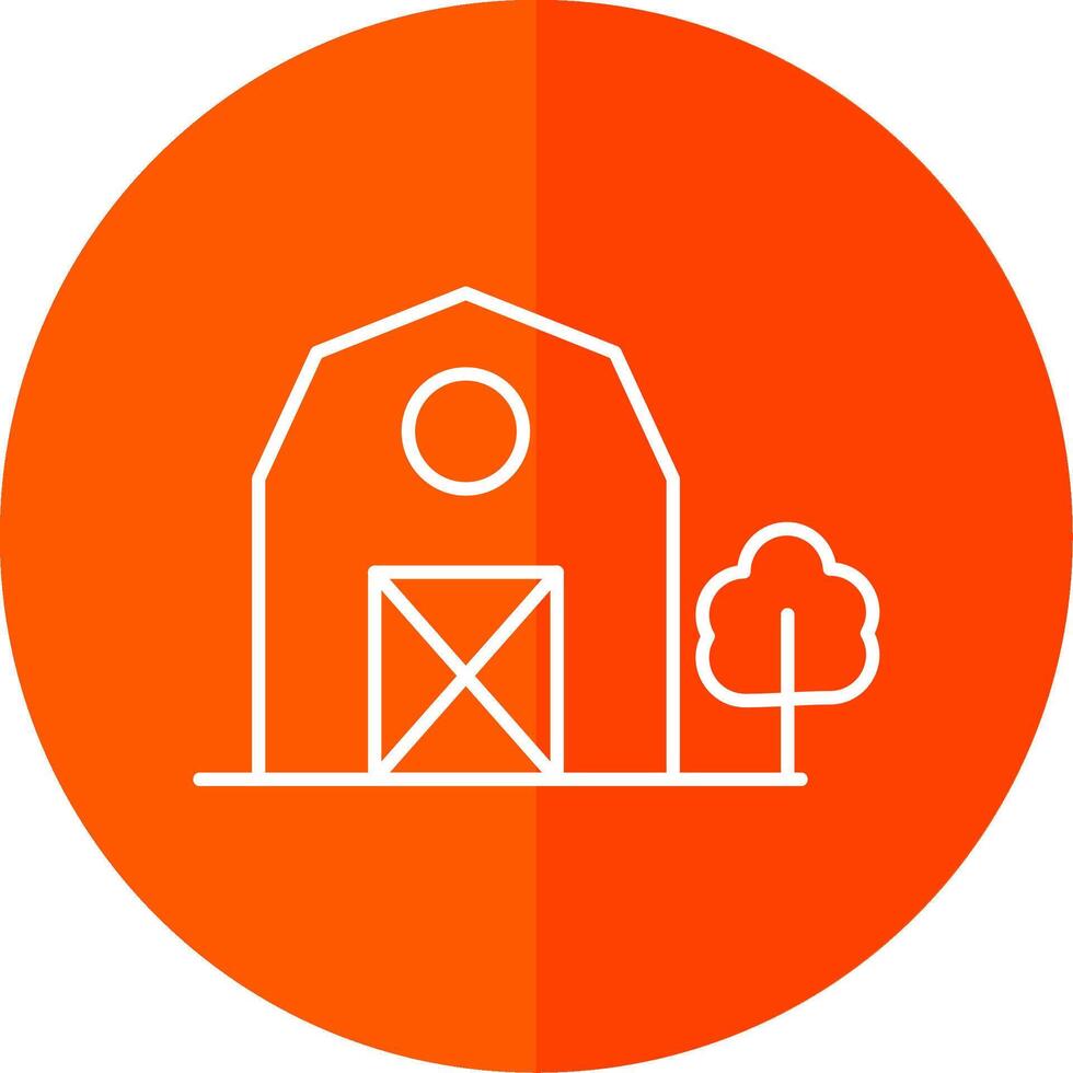 Barn Line Red Circle Icon vector