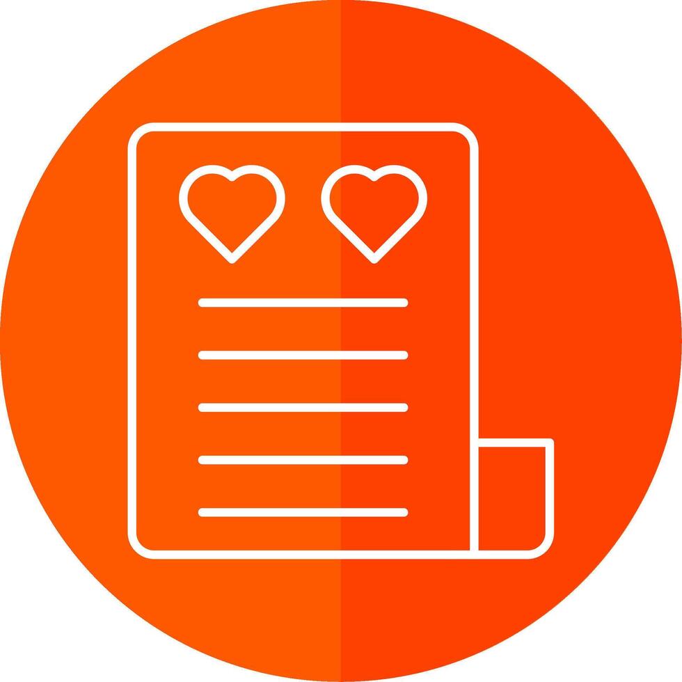 Love Letter Line Red Circle Icon vector