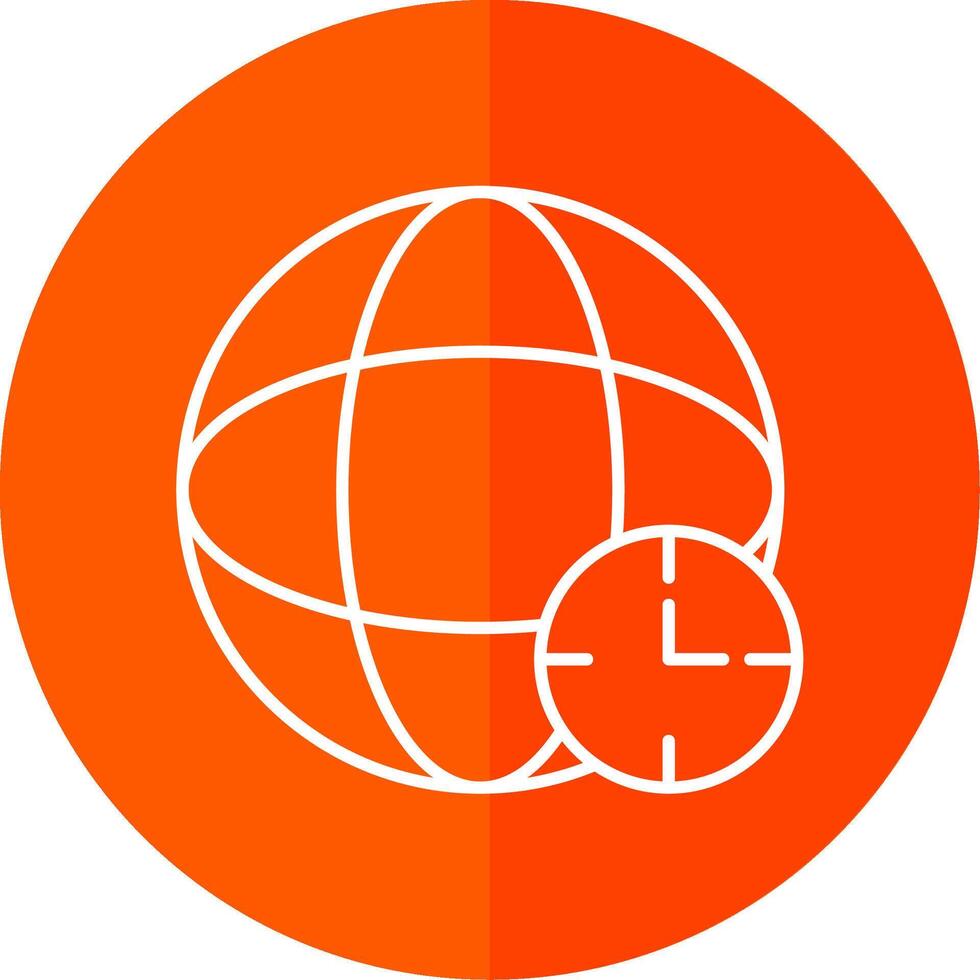 Time Zone Line Red Circle Icon vector