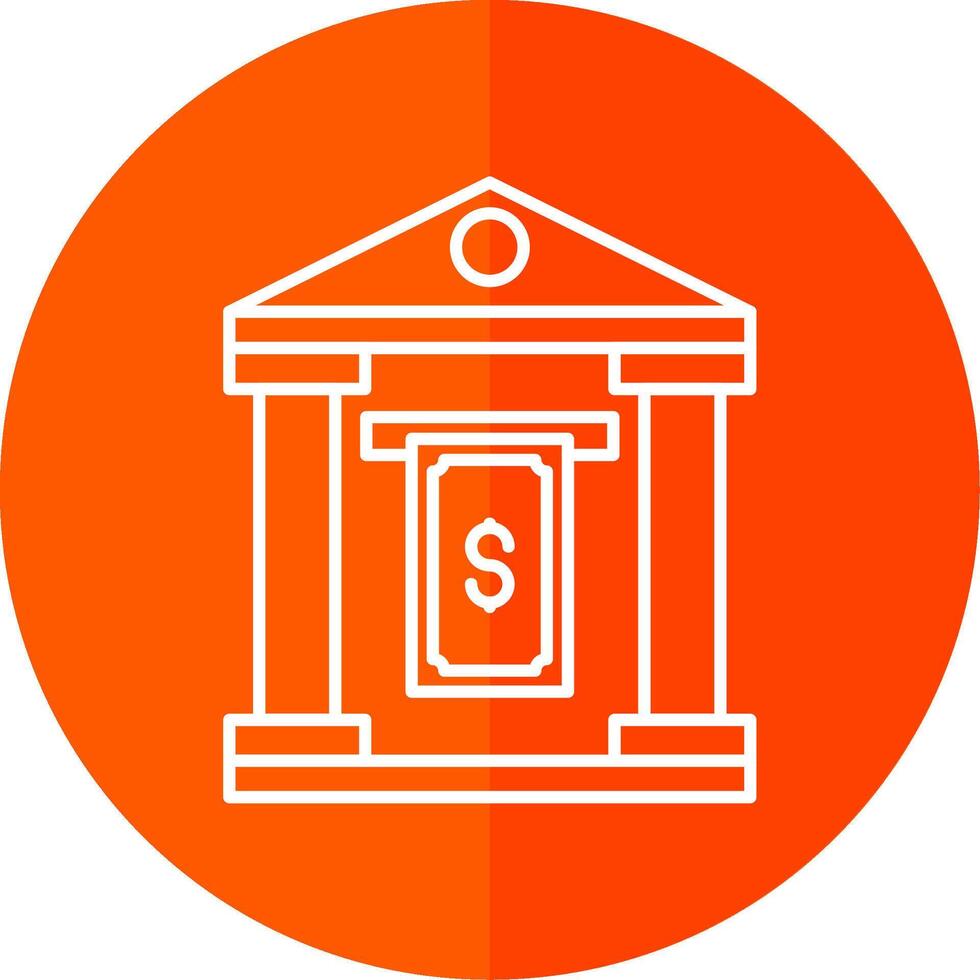 Cash Withdraw Line Red Circle Icon vector