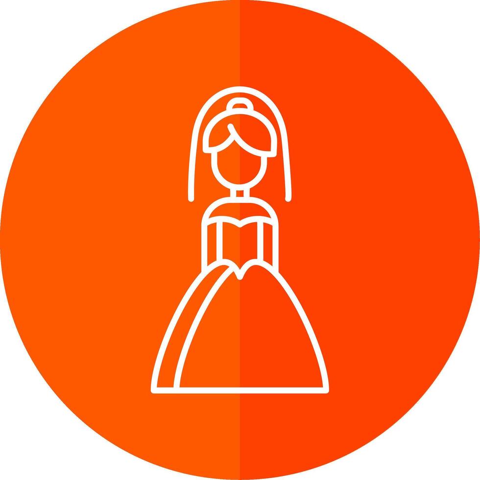 Bride Line Red Circle Icon vector