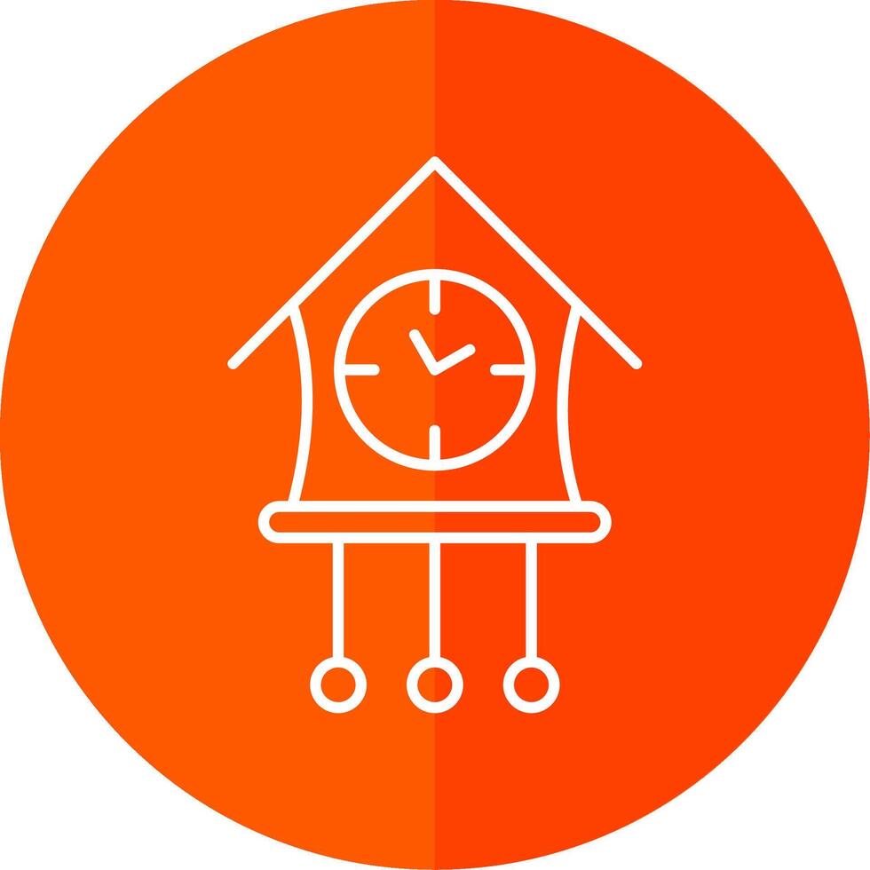 Cuckoo Clock Line Red Circle Icon vector