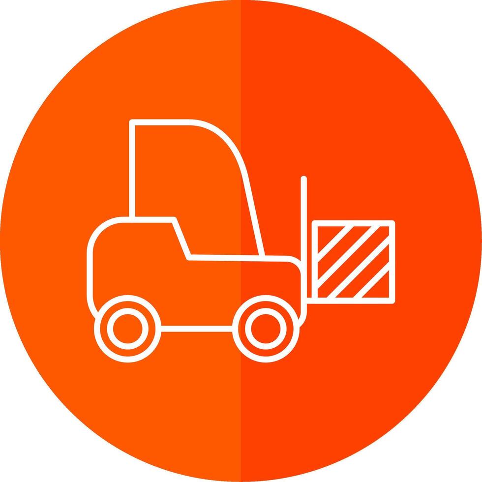 Forklift Line Red Circle Icon vector