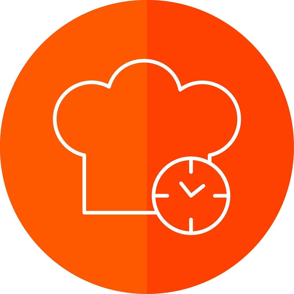 Kitchen Timer Line Red Circle Icon vector