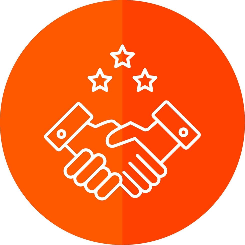 Partnership Handshake Line Red Circle Icon vector