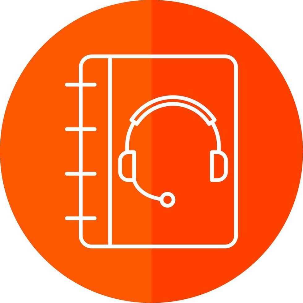 Notebook Support Line Red Circle Icon vector