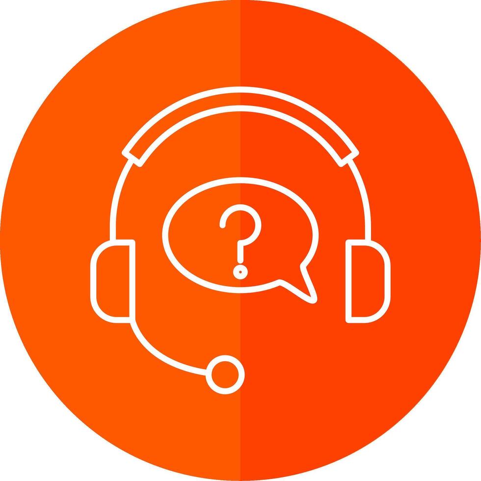Help Line Red Circle Icon vector