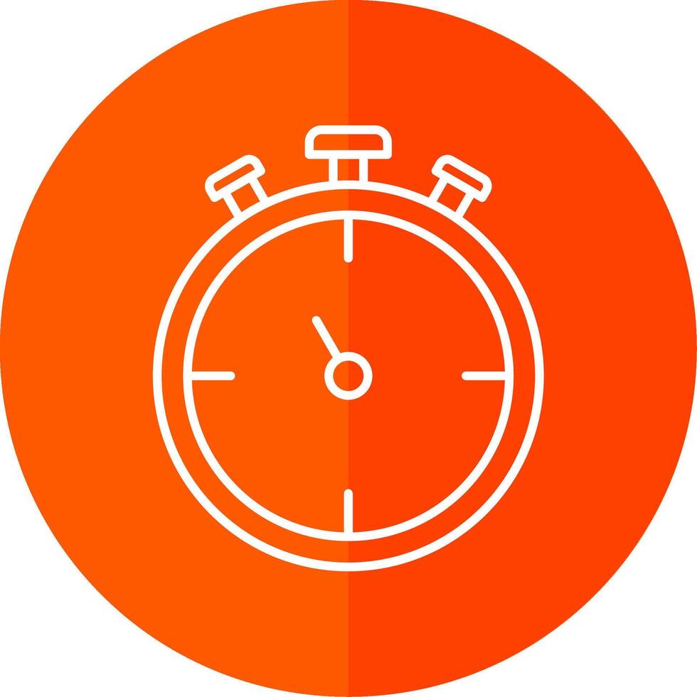 Stopwatch Line Red Circle Icon vector