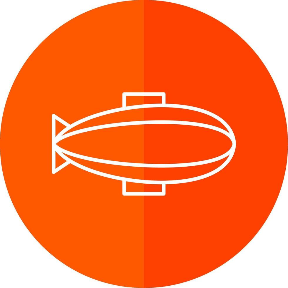 Zeppelin Line Red Circle Icon vector