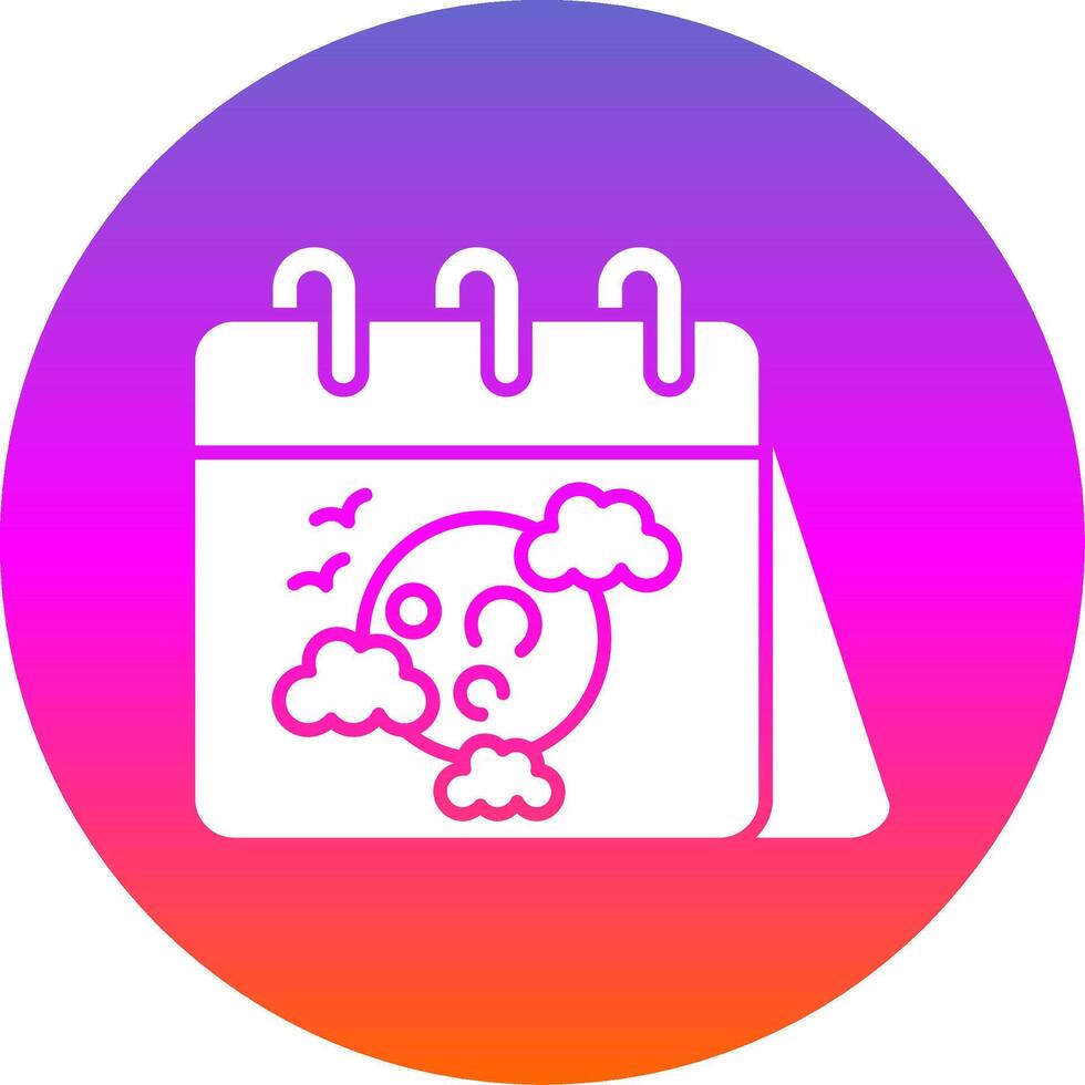 Calender Glyph Gradient Circle Icon vector