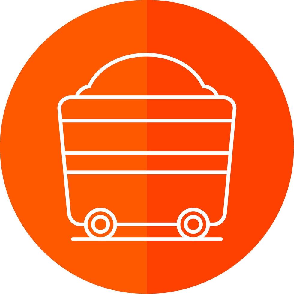 Wagon Line Red Circle Icon vector