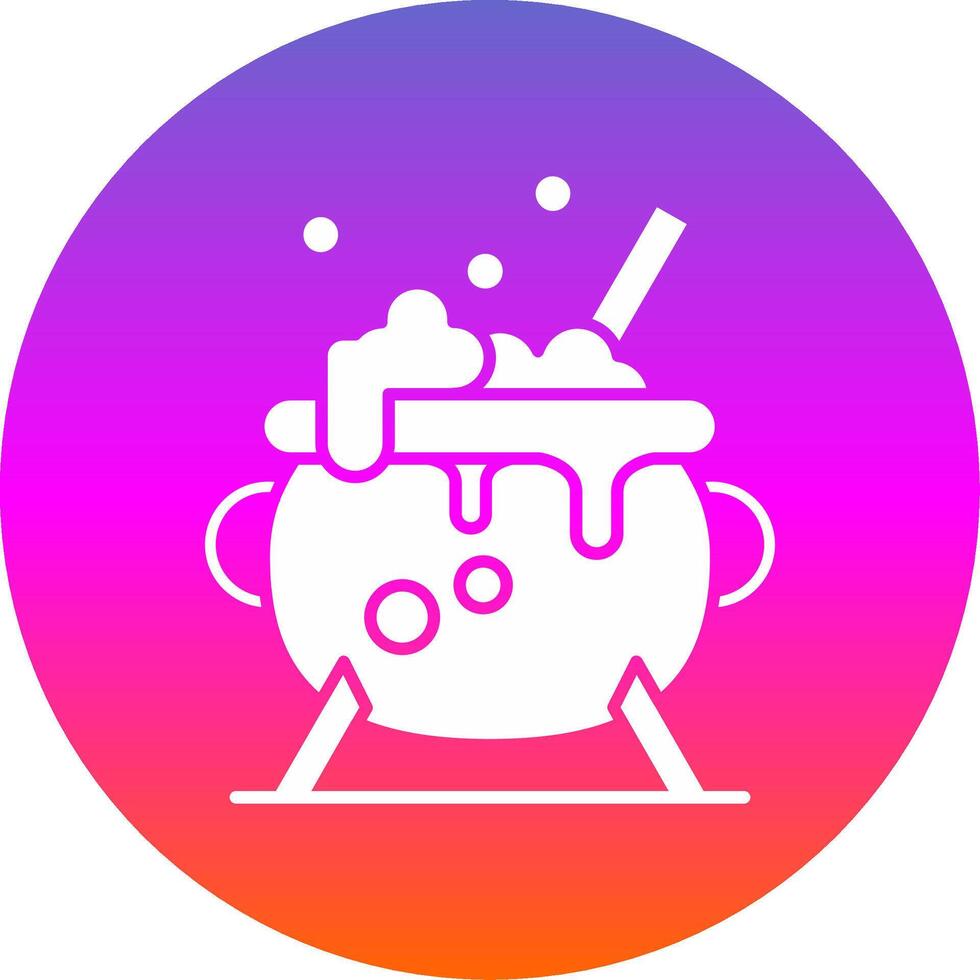 Cauldron Glyph Gradient Circle Icon vector