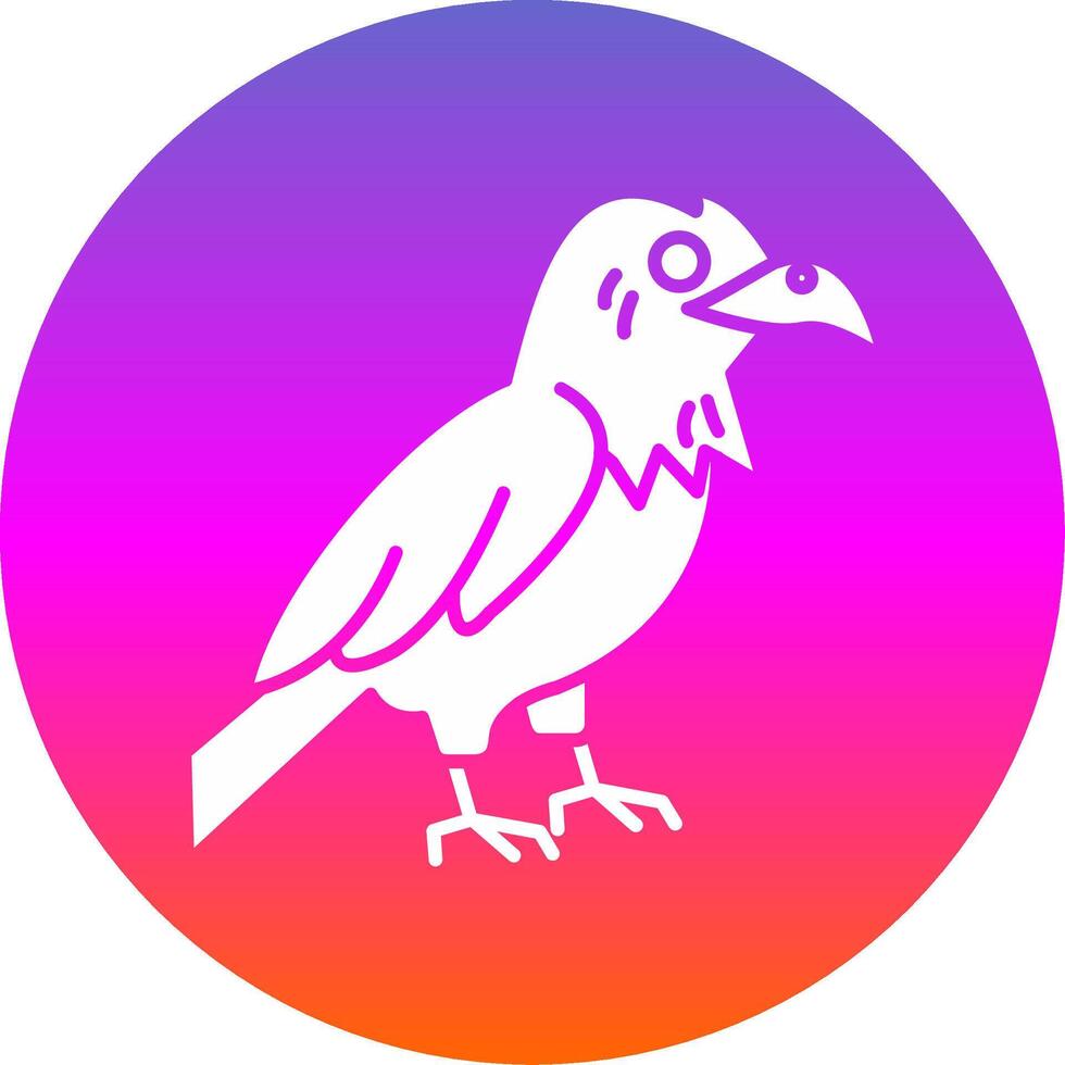 Raven Glyph Gradient Circle Icon vector