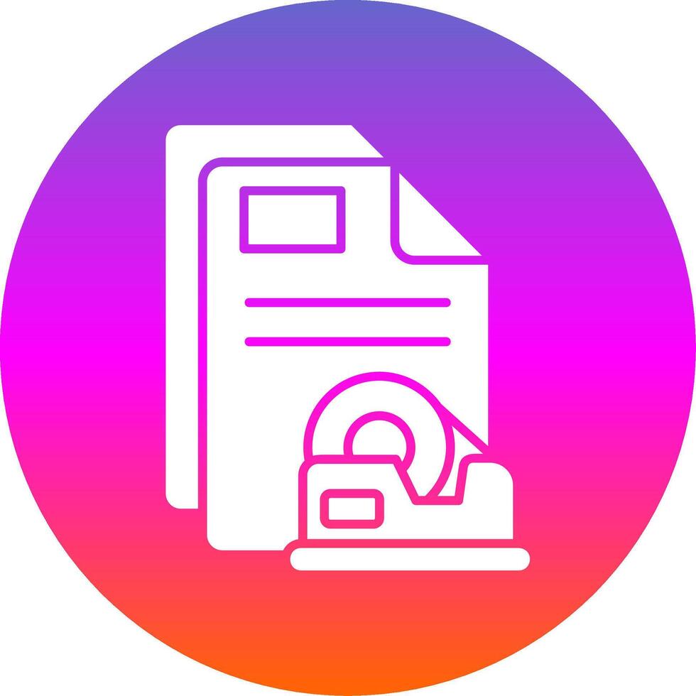 Tape Glyph Gradient Circle Icon vector