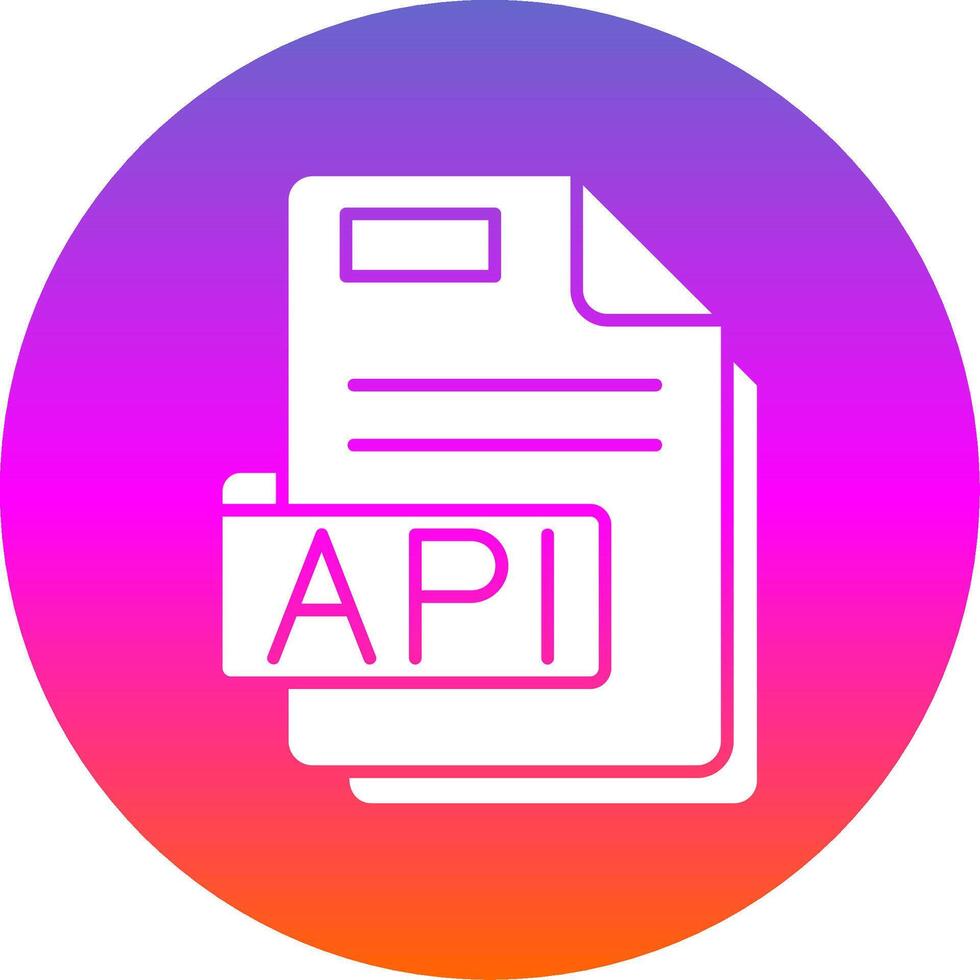 api glifo degradado circulo icono vector