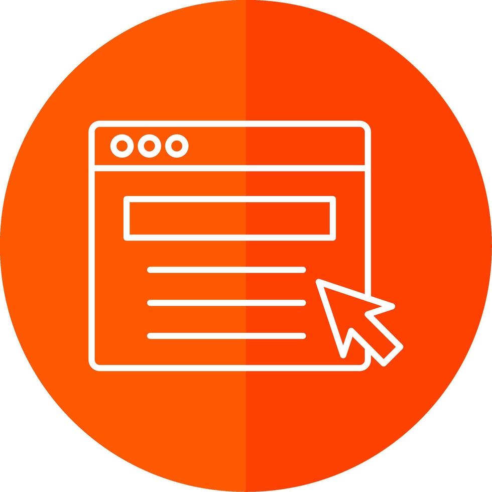 Web Portal Line Red Circle Icon vector