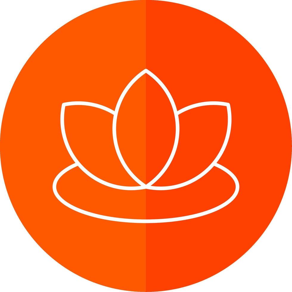 Lotus Line Red Circle Icon vector