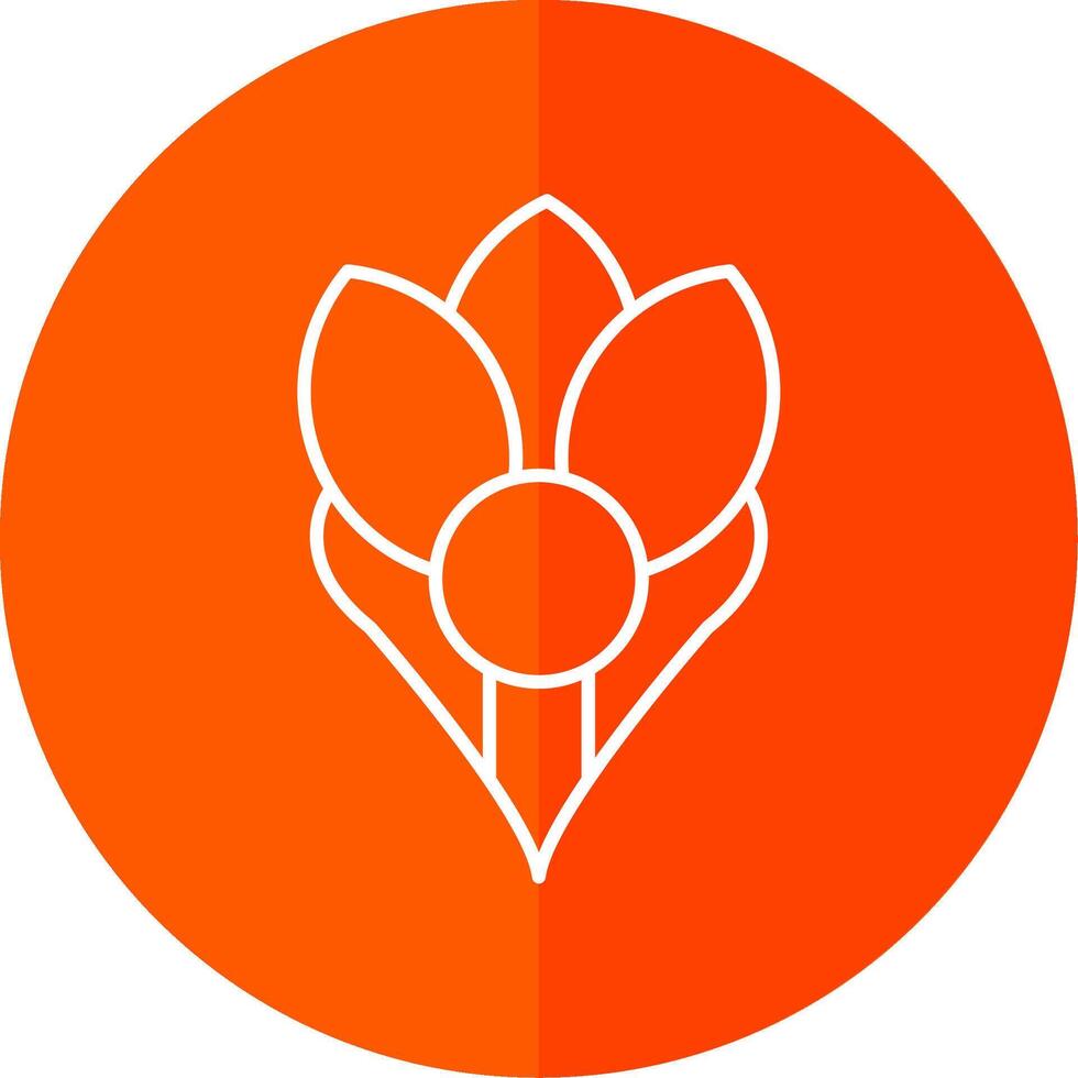 Crocus Line Red Circle Icon vector